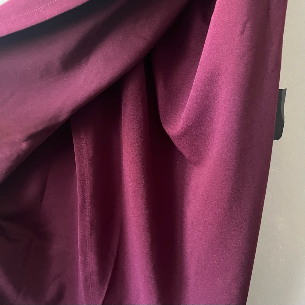 Lulu's One Shoulder Burgundy Dress - Picture 6 of 10